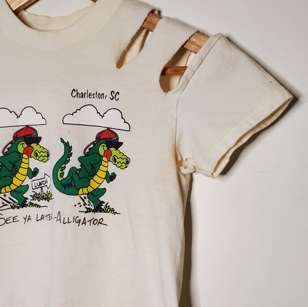 80s Souvenir Graphic See You Later Alligator Cartoon T-Shirt - Picture 2 of 9